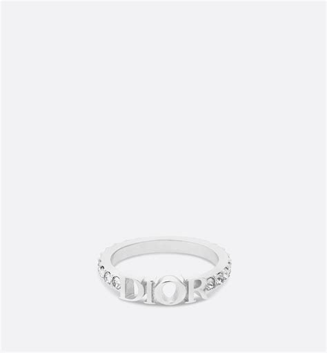 silver ring dior|dior block letter ring.